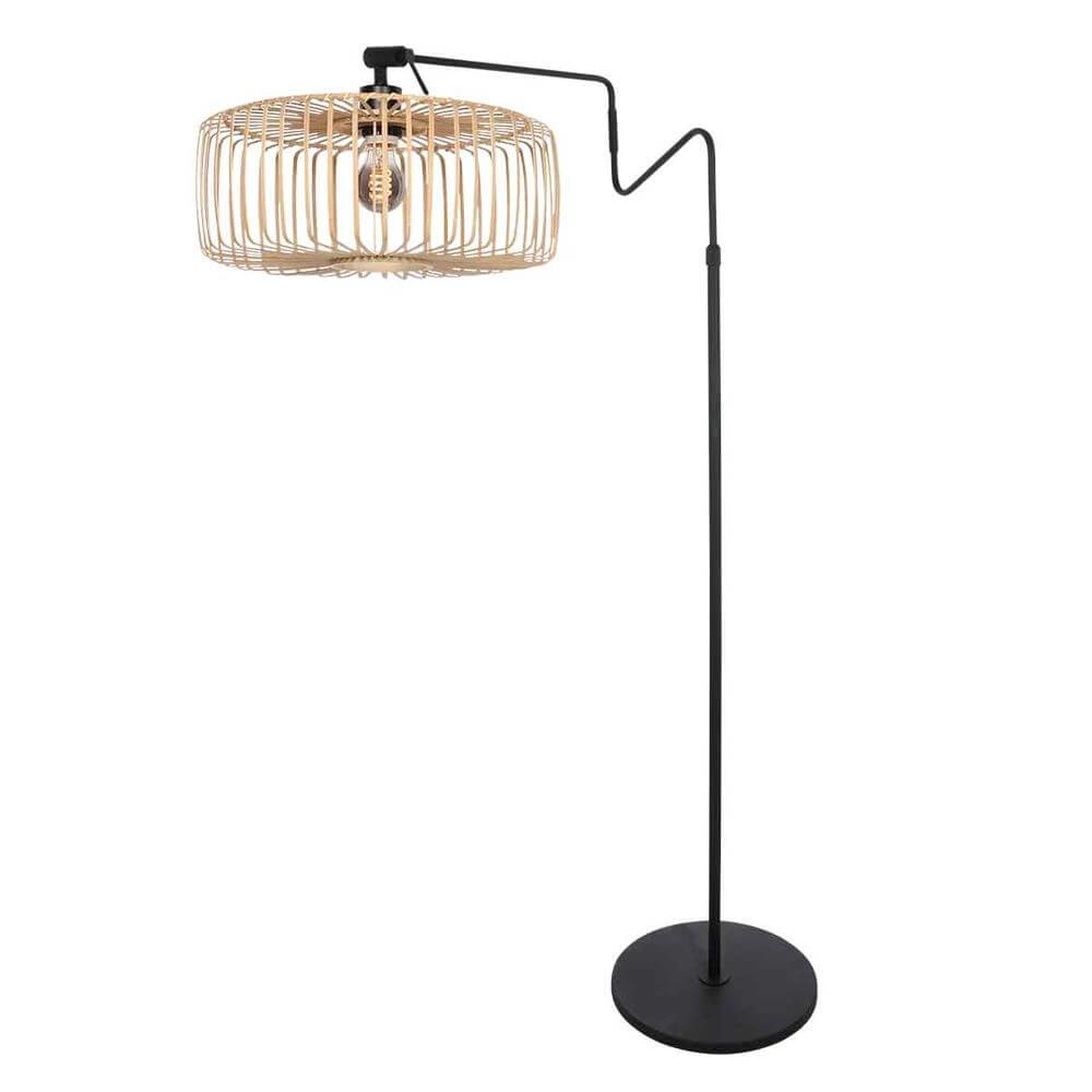 Vloerlamp Lindstrom zwart met bamboe Steinhauer 8712746176872