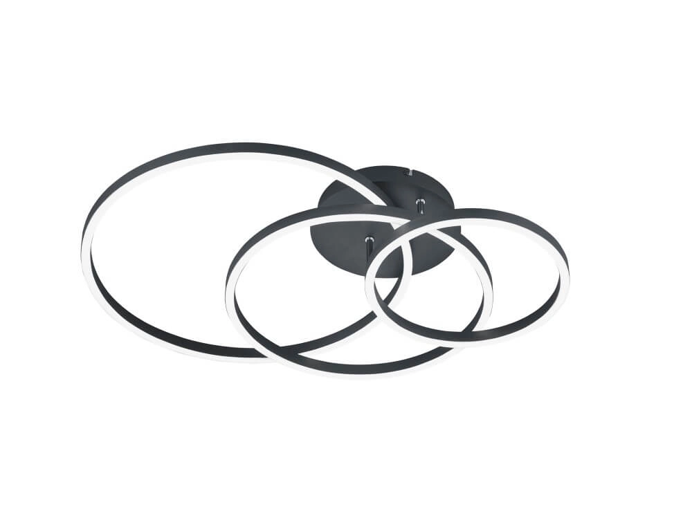 Plafonnière Winona 3-rings zwart Trio 4017807503524