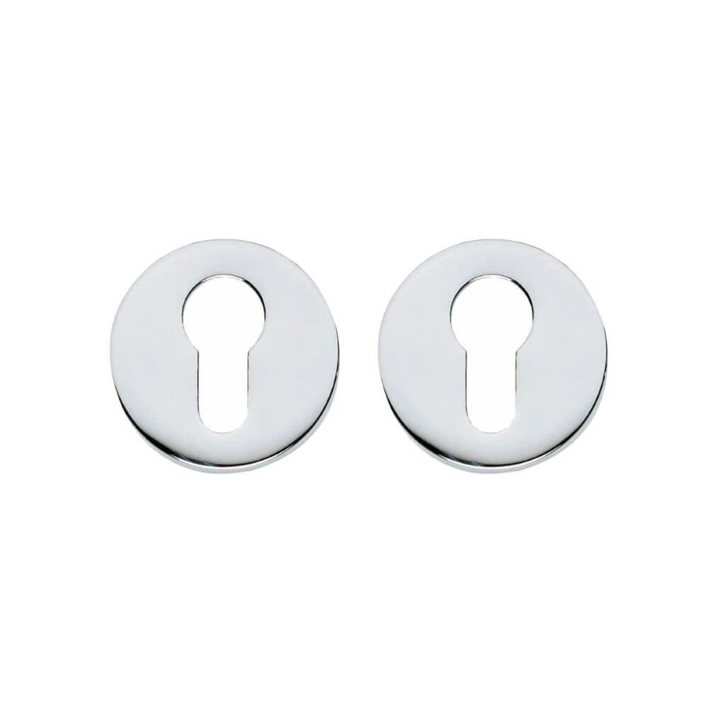 Set van 2 cilinderrozetten Tira rond chroom verdekt