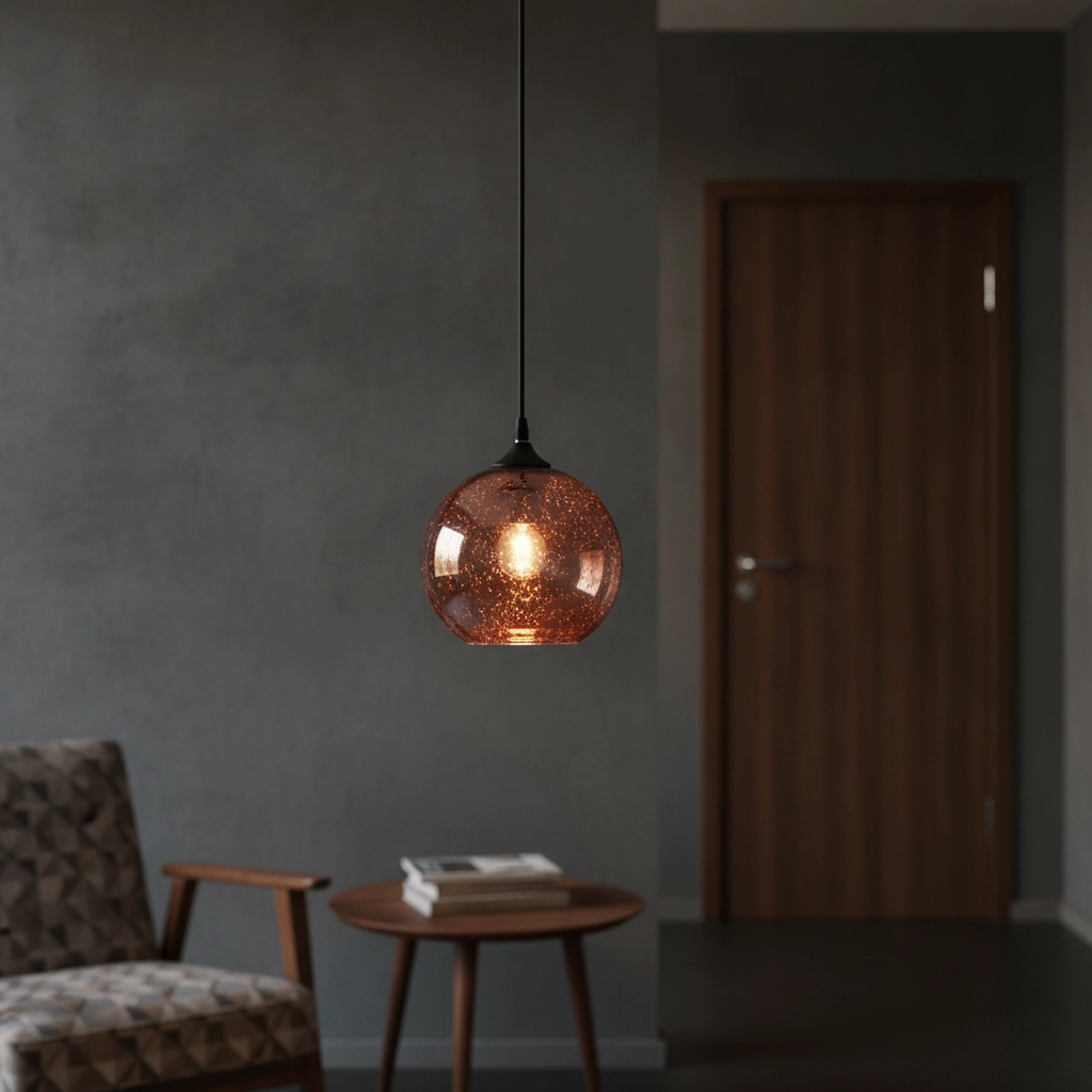 Hanglamp Blaze enkel koper glas Lyora 5212017412737