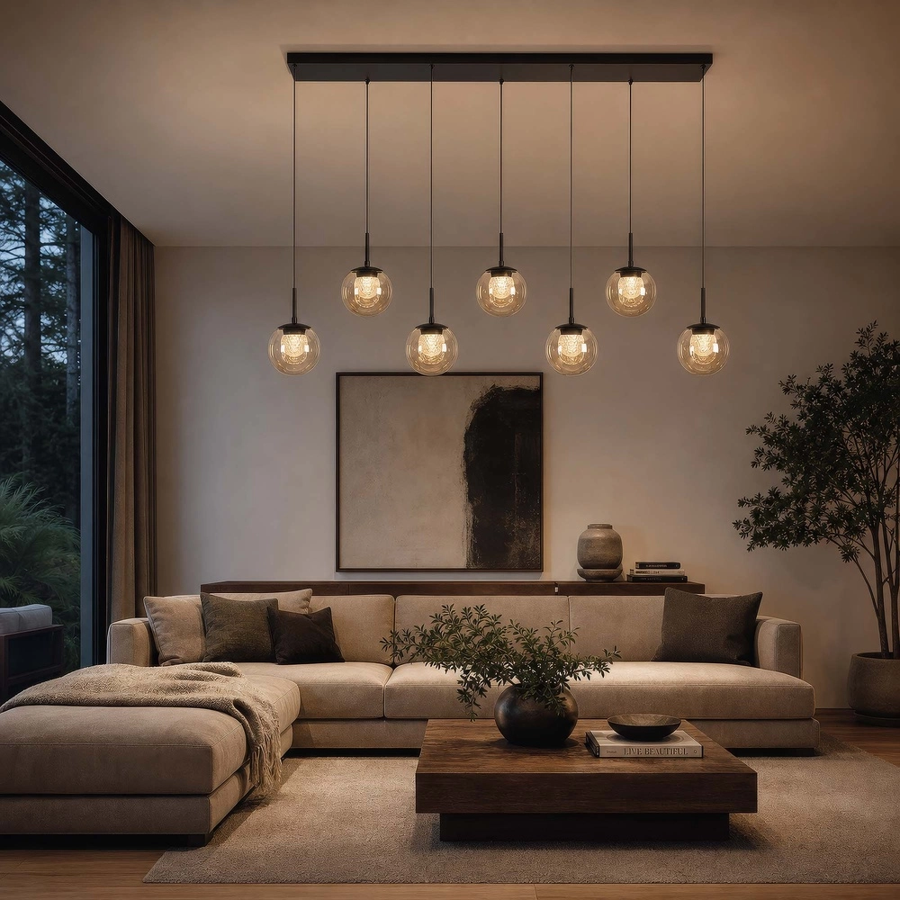 Design hanglamp Solis brons 7-lichts Searchlight 5,05342E+12
