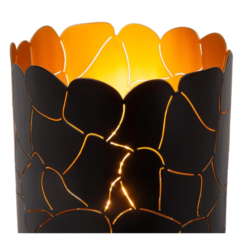 Tafellamp Almelo zwart met gouden binnenkant Ø 15cm Lucide 5411212211903