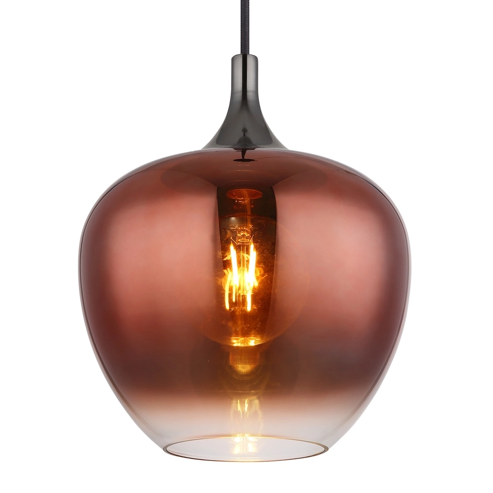 Design hanglamp Maxy zwart met rood glas Globo 9007371450978