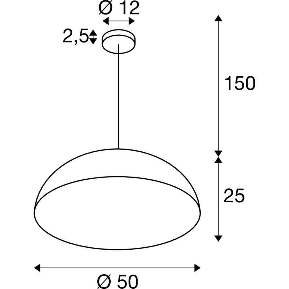 Design hanglamp Forchini M 50 zwart met goud Ø 50cm SLV 4024163298629
