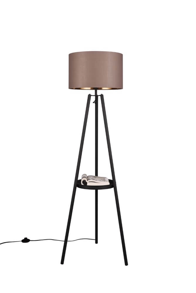 Staande vloerlamp Colette zwart met taupe kap Trio 4017807574548