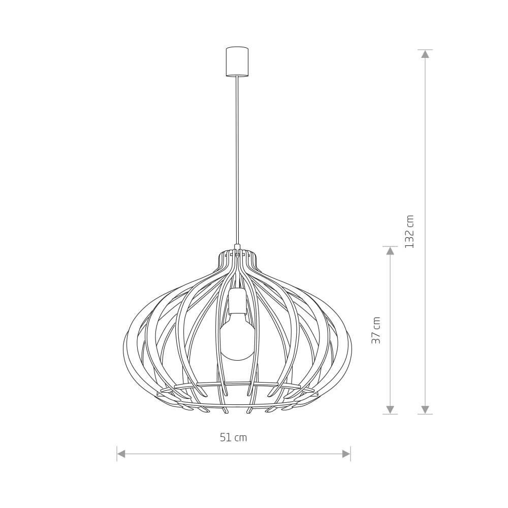 Houten hanglamp Ika Ø 51cm Lyora 5903139417495