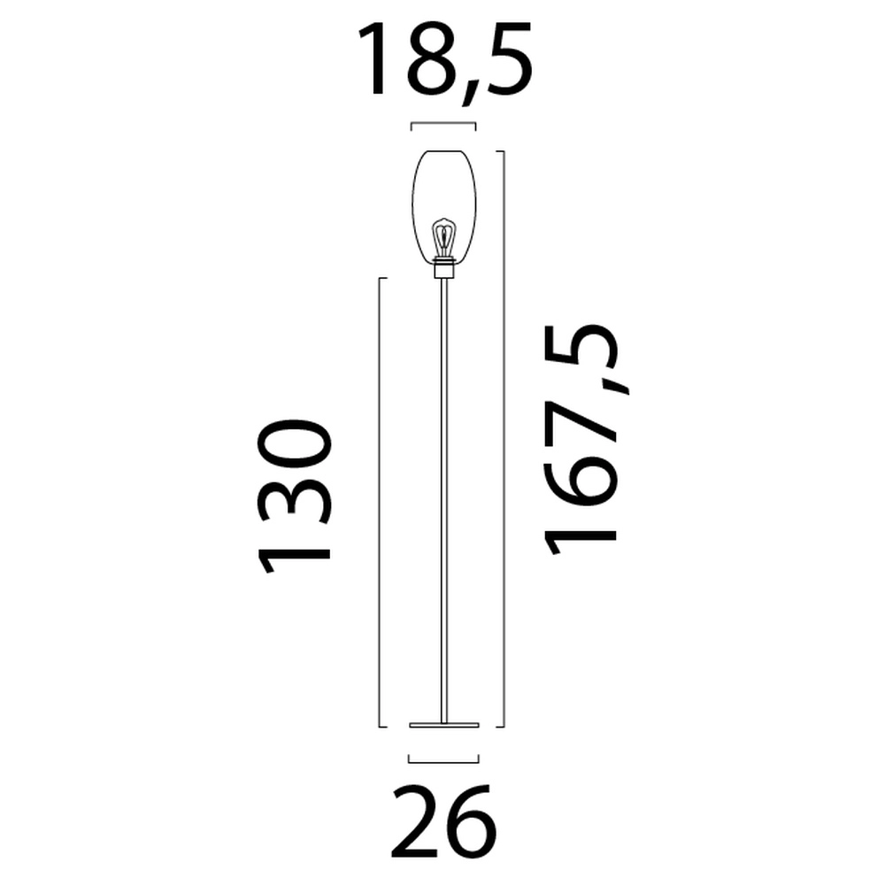 Glazen vloerlamp Olive 1x E27 - zand Masterlight 8718121393612