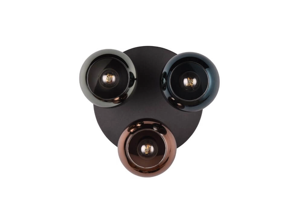 Design plafondlamp Sheldon zwart met smoke glas Trio 4017807585247