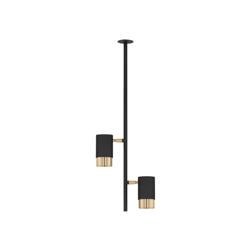 Plafondlamp Pongo inbouw dubbel zwart en goud Lyora 5212017441713