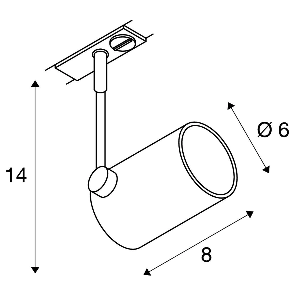 Rail spot Bima 1 1-fase grijs SLV 4024163092166