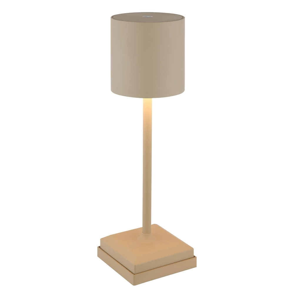 Moderne tafellamp Dixon zand bruin oplaadbaar