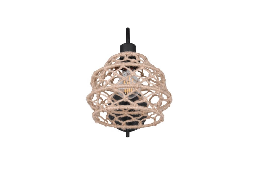Rotan wandlamp Hive met zwart Trio 4017807637212
