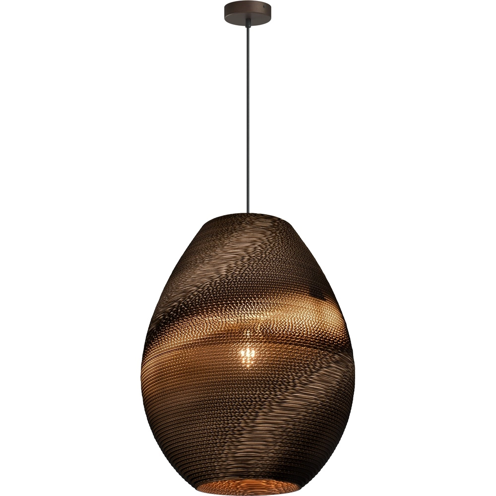 1-lichts hanglamp Carta Pineapple Think-paper cacao Ø 49cm