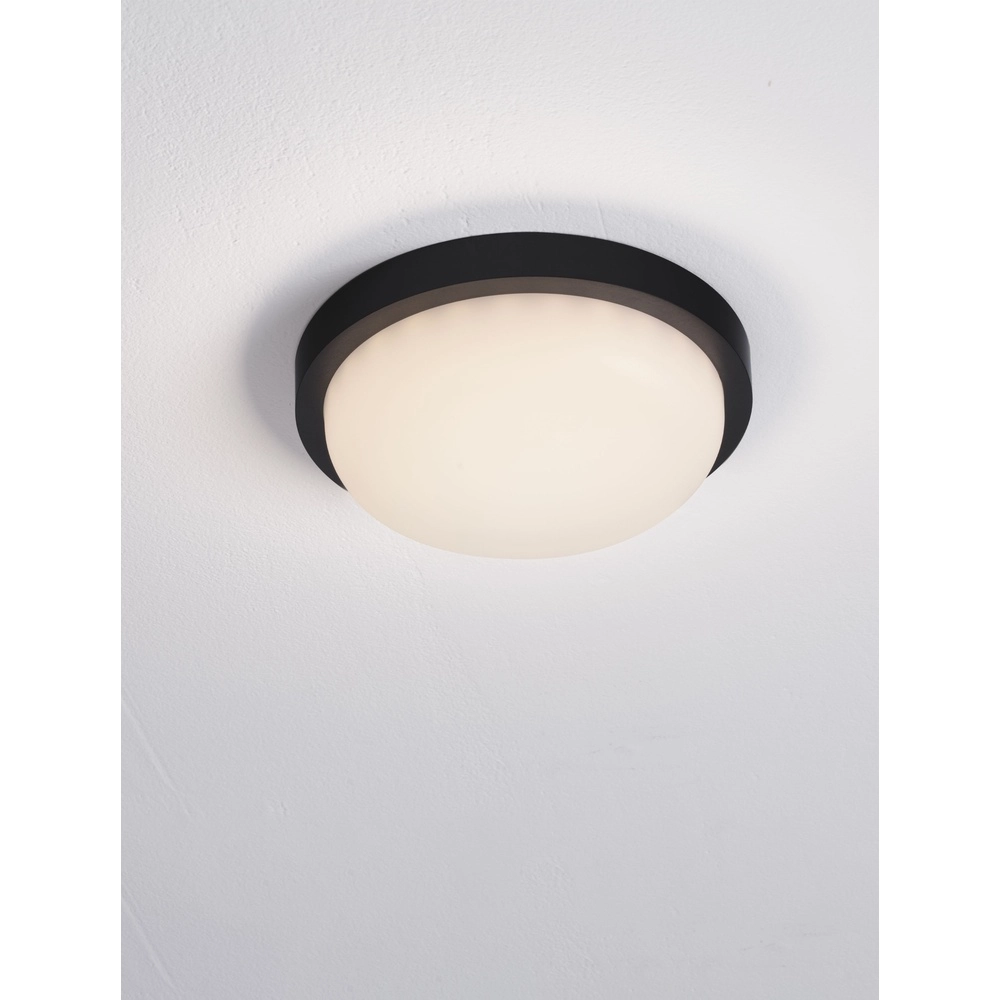 Plafondlamp Reo zwart Ø 23,5cm