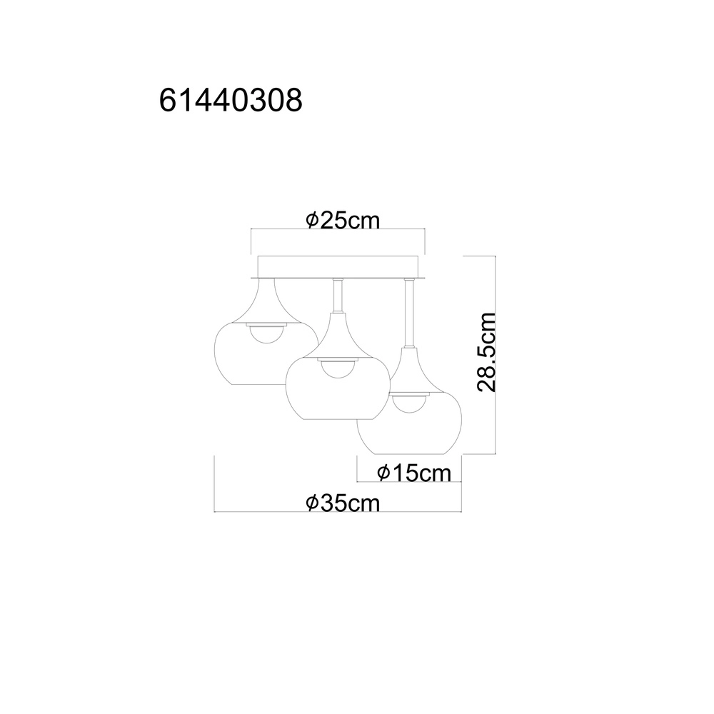 Zwarte plafondlamp Lui design Globo 9007371592609