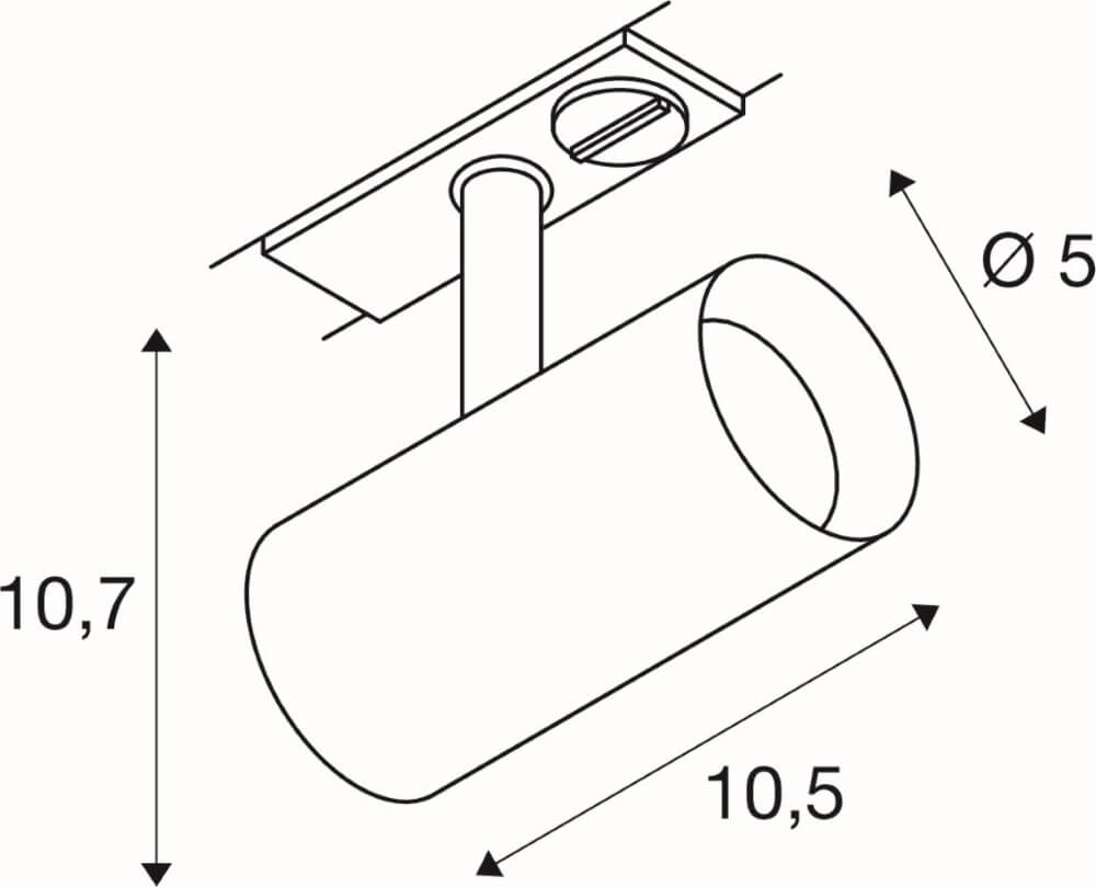 Led railspot Noblo 1-fase - grijs -3000K SLV 4024163281720