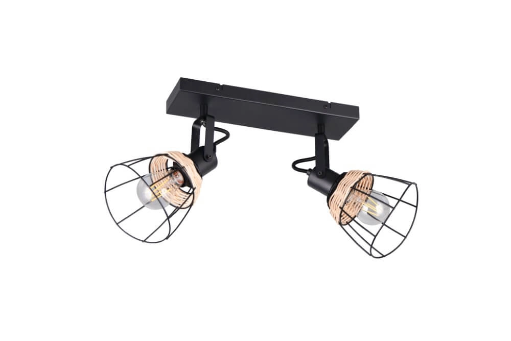 Zwarte plafondlamp Jerome design 2-lichts Trio 4017807637700