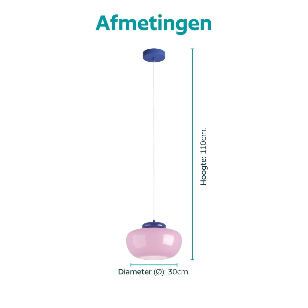 Design hanglamp Berardelli roze met blauw Ø 30cm Eglo 9008606404971