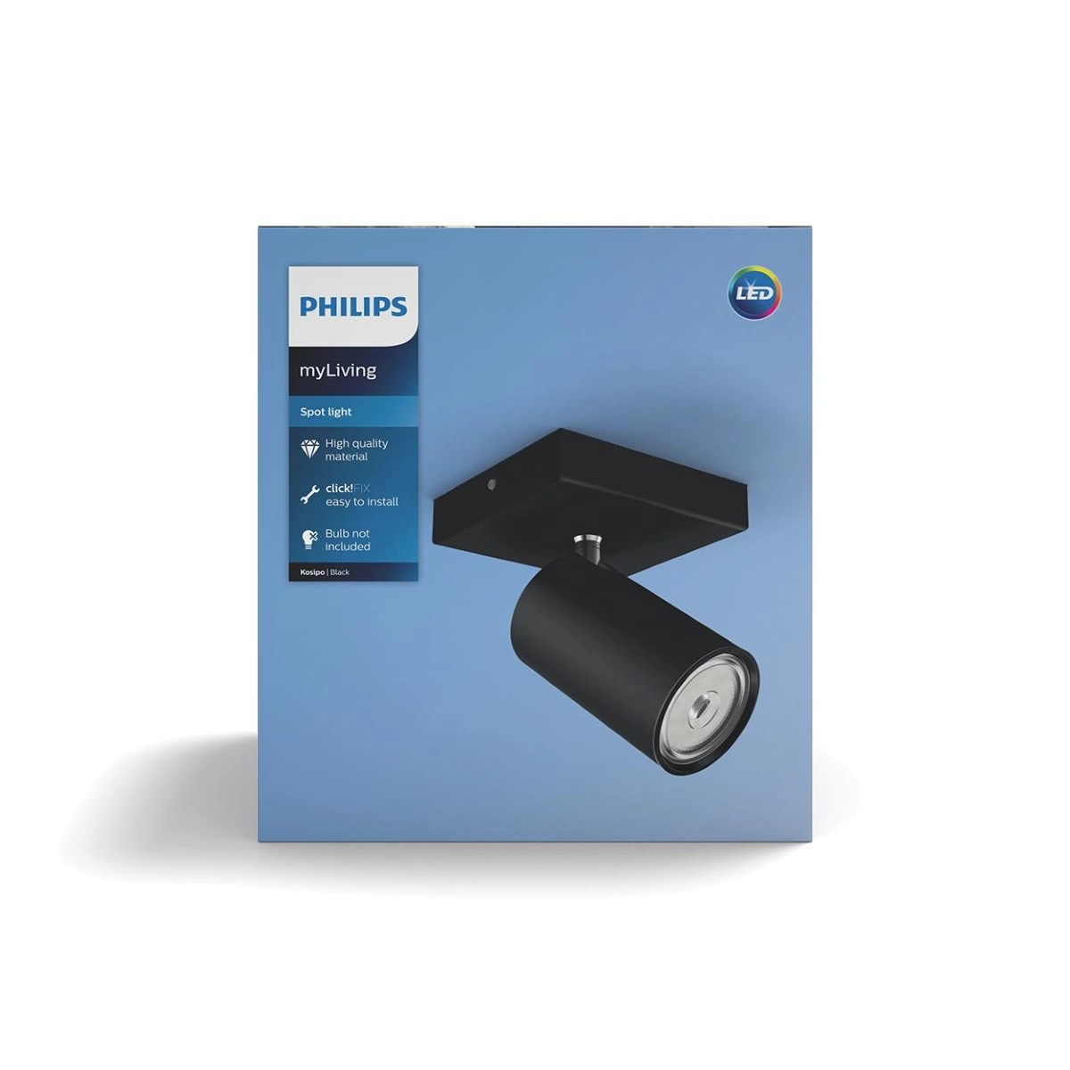 Spotlamp Kosipo zwart Philips 8718696164884