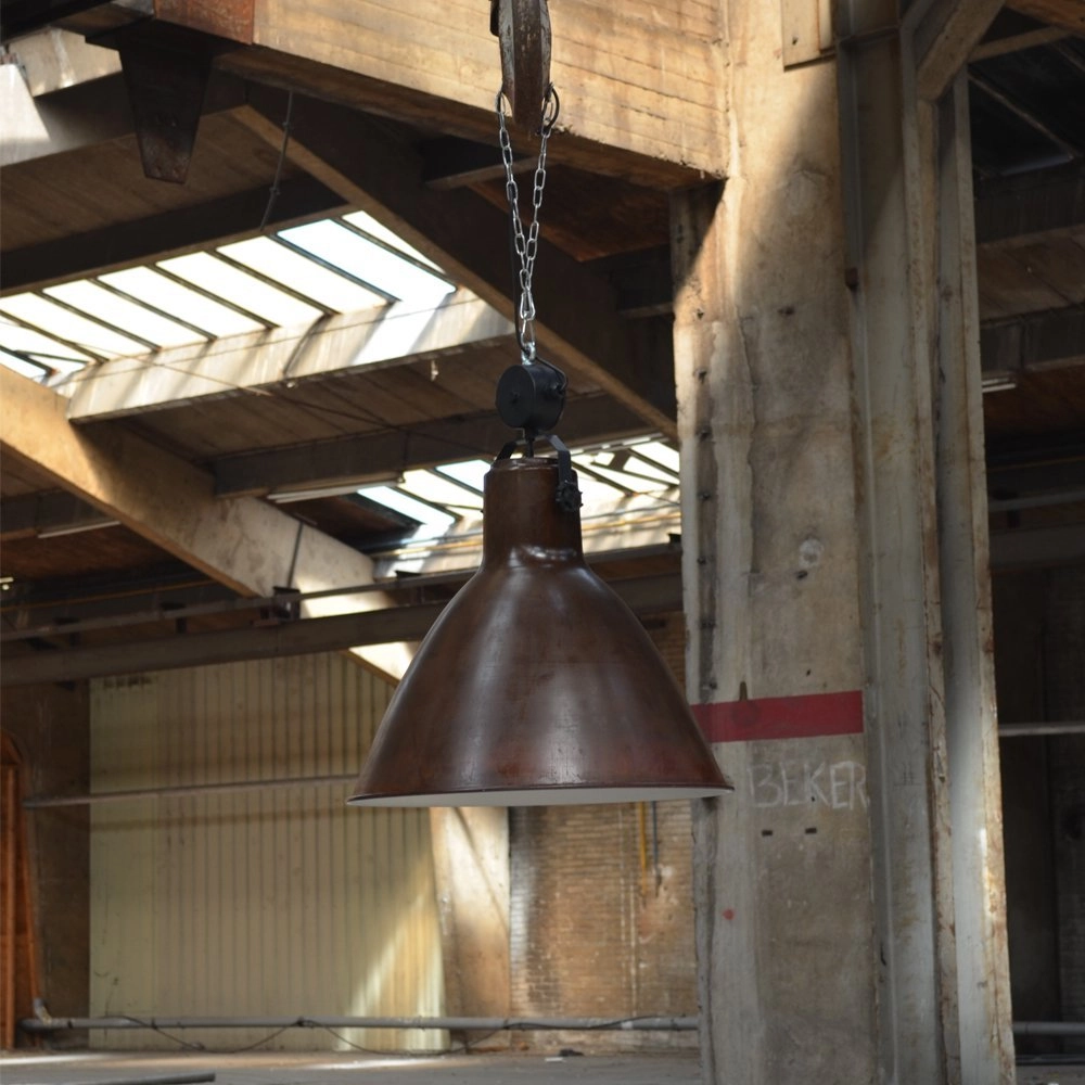 Landelijke industrie hanglamp Industria 58 Block koperbruin met zwart Masterlight 8718121232935