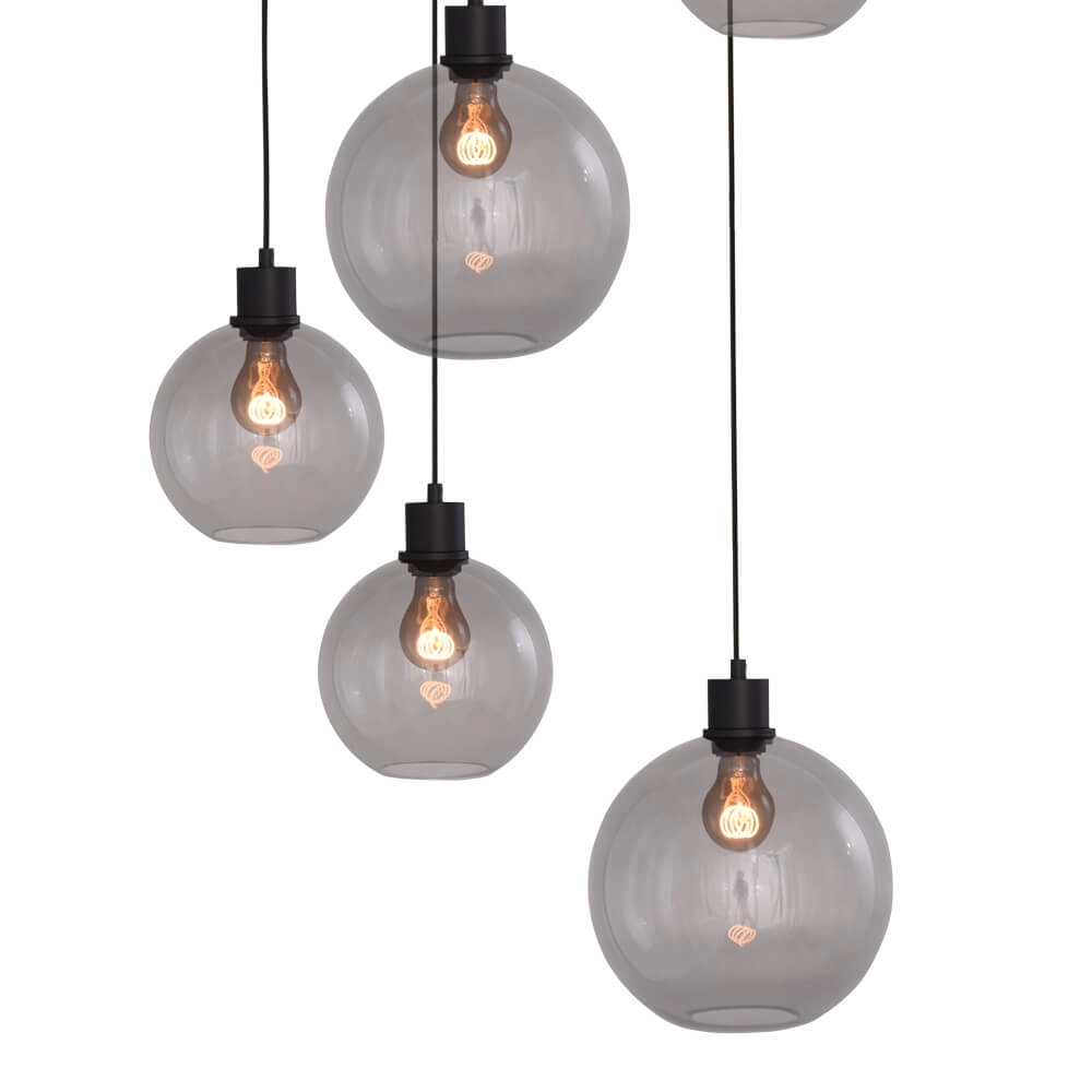Vide hanglamp Lazise 5-lichts zwart Masterlight 8718121303567