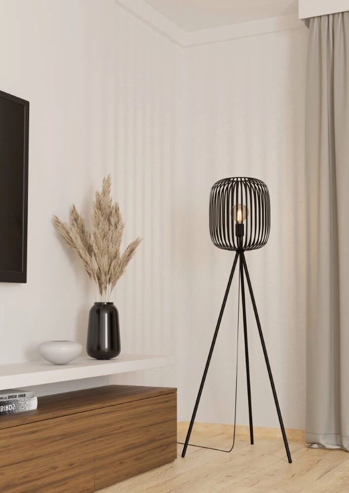 Zwarte vloerlamp Romazzina Ø 32,5cm Eglo 9008606244508