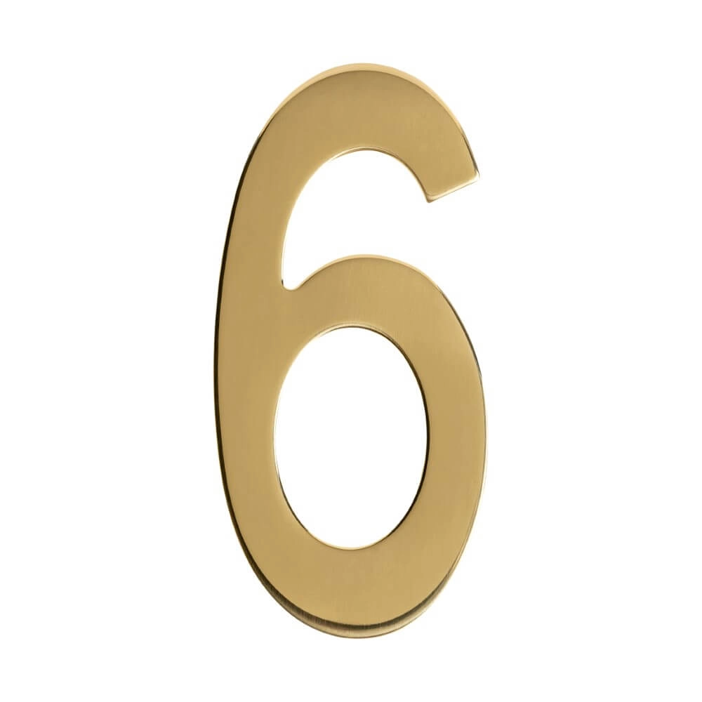 Huisnummer 6 Numbra 15cm messing