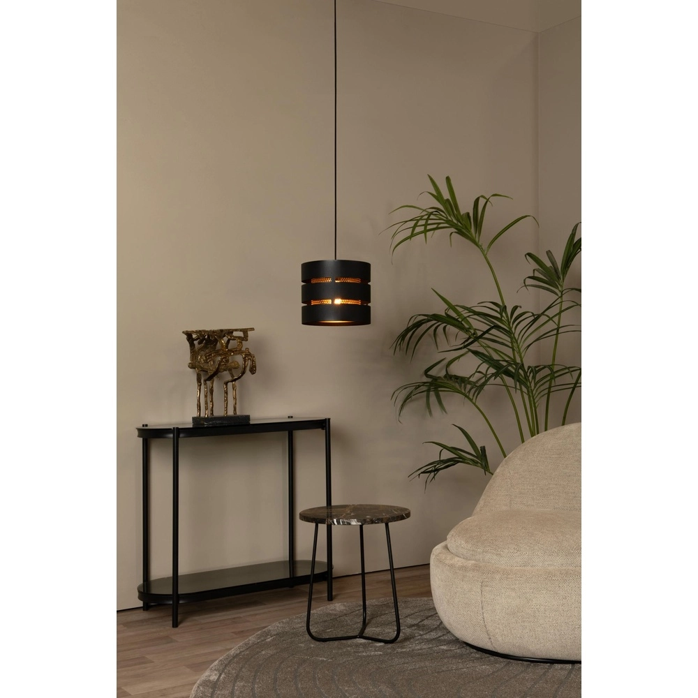 Hanglamp Rosas Ø 26cm zwart met goud Lucide 5411212211811