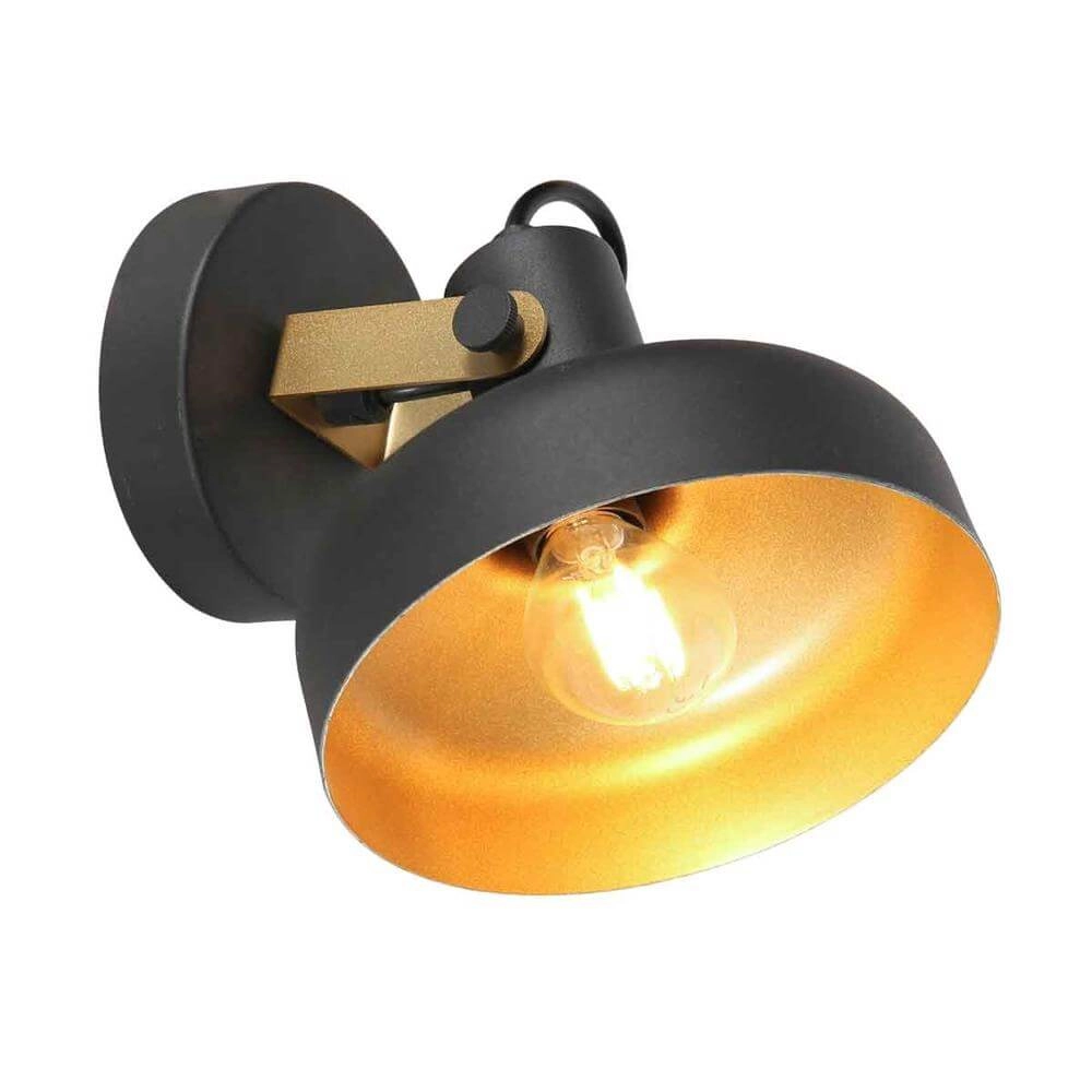 Wandlamp Prato zwart met goud Steinhauer 8712746176377