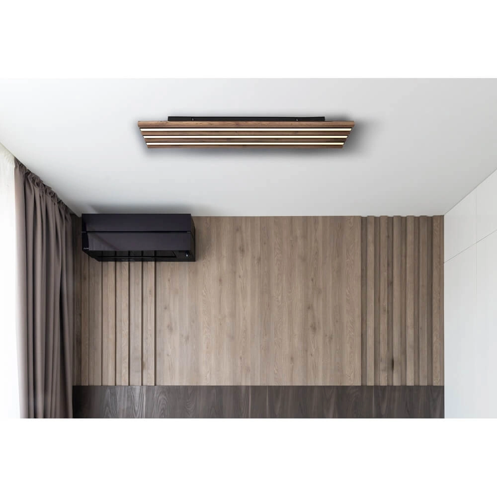 Plafondlamp Hayden zwart met hout 80cm Globo 9007371519644