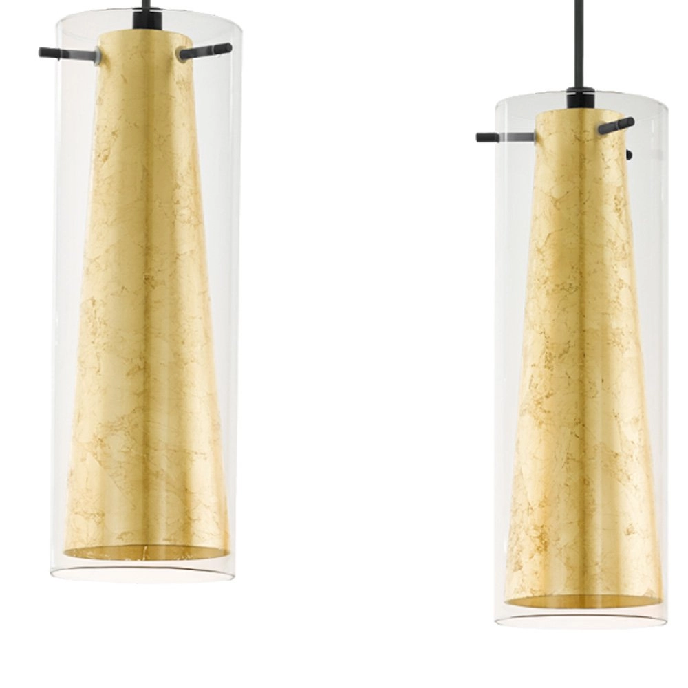 Eetkamer hanglamp Pinto Gold 3-lichts zwart met goud Eglo 9002759976521