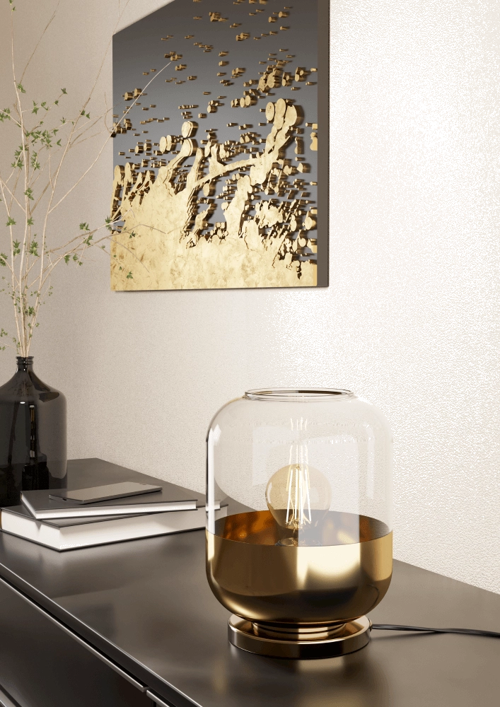 Gouden tafellamp Maryvilla met glas Eglo 9008606244577
