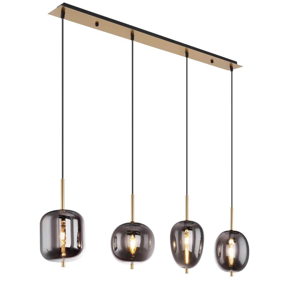 Gouden hanglamp Blacky I 4-lichts