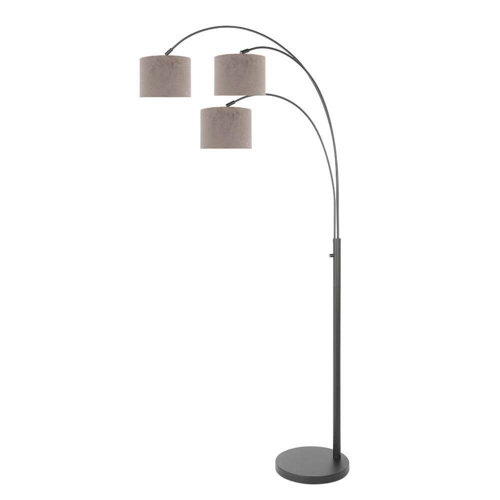 Vloerlamp Sparkled Light zwart met taupe kappen Steinhauer 8712746173574