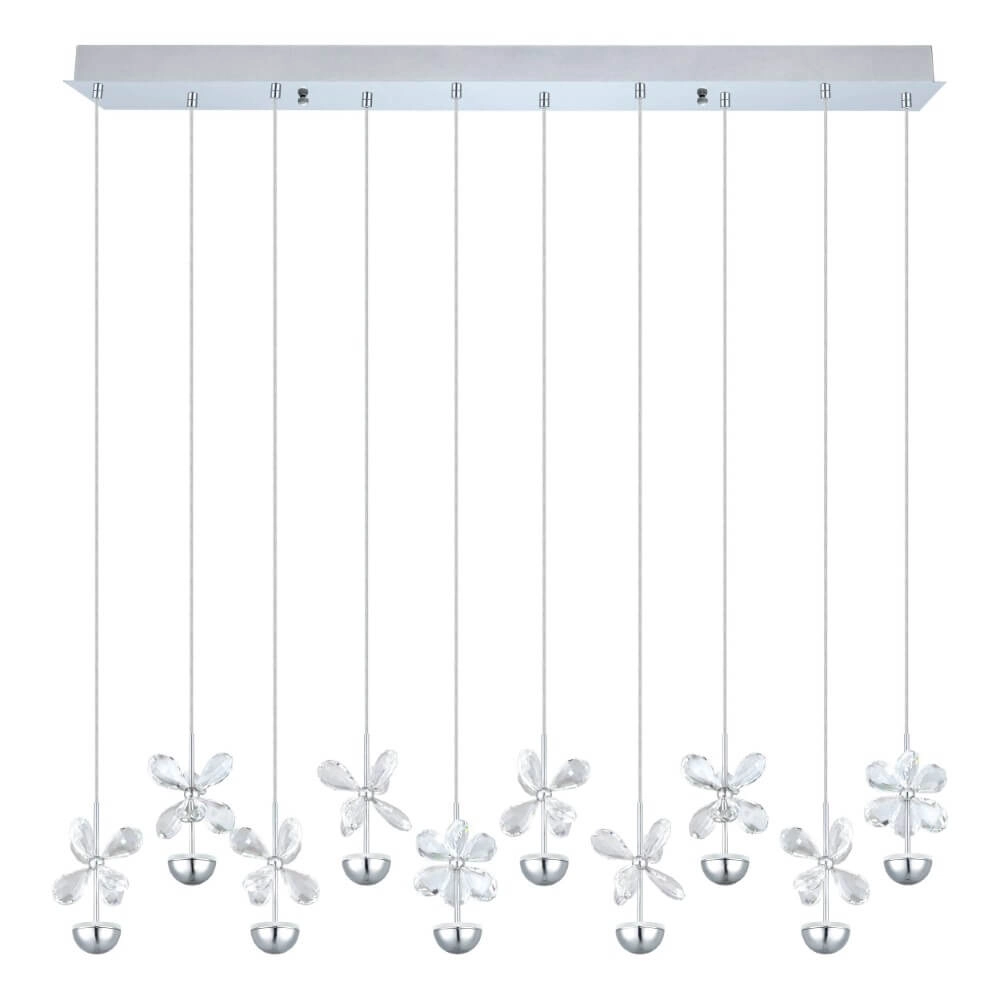 Unieke hanglamp Pianopoli bloemetjes chroom Unieke hanglamp Pianopoli bloemetjes chroom