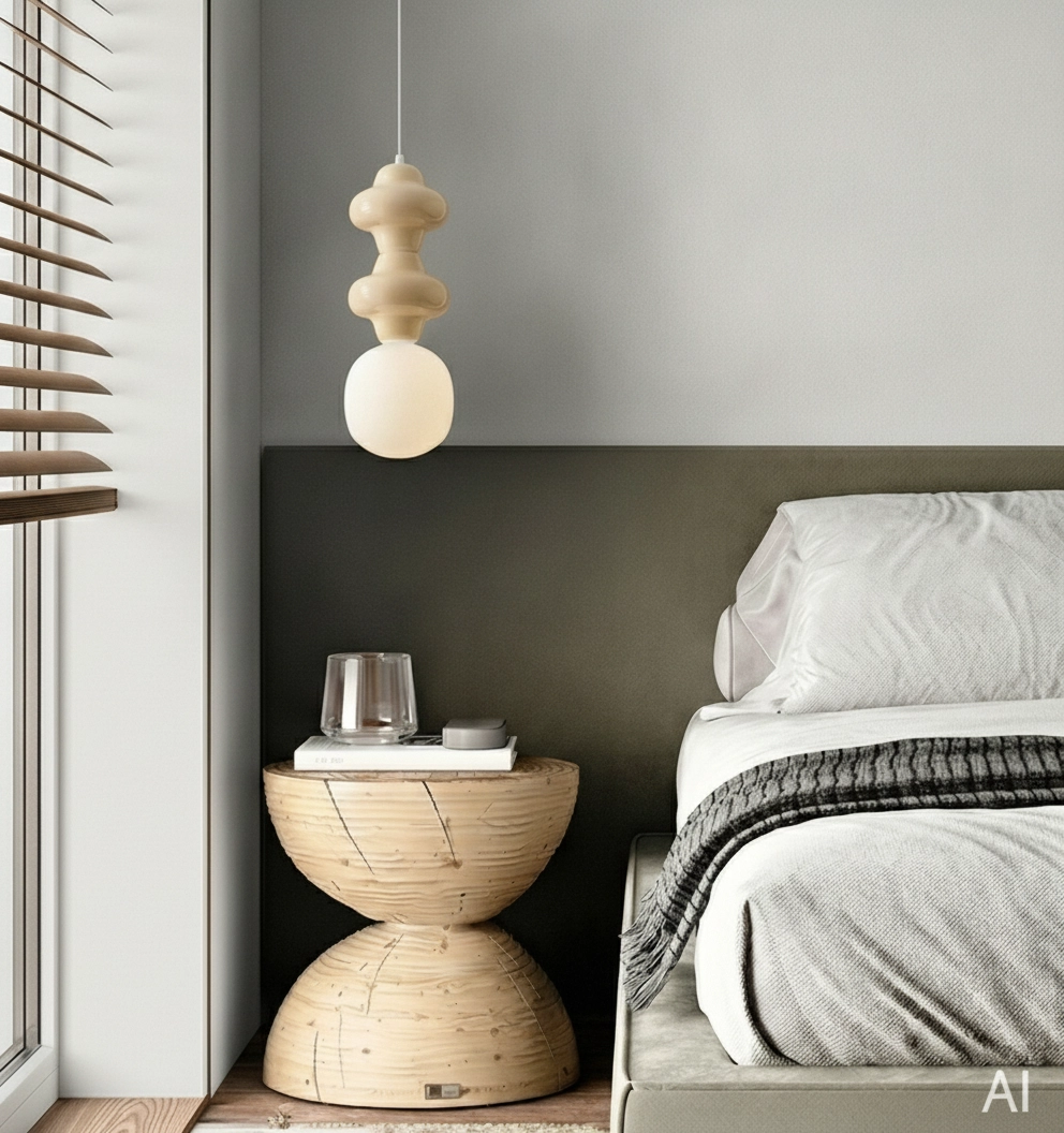Hanglamp Clio M geel keramiek met wit glas