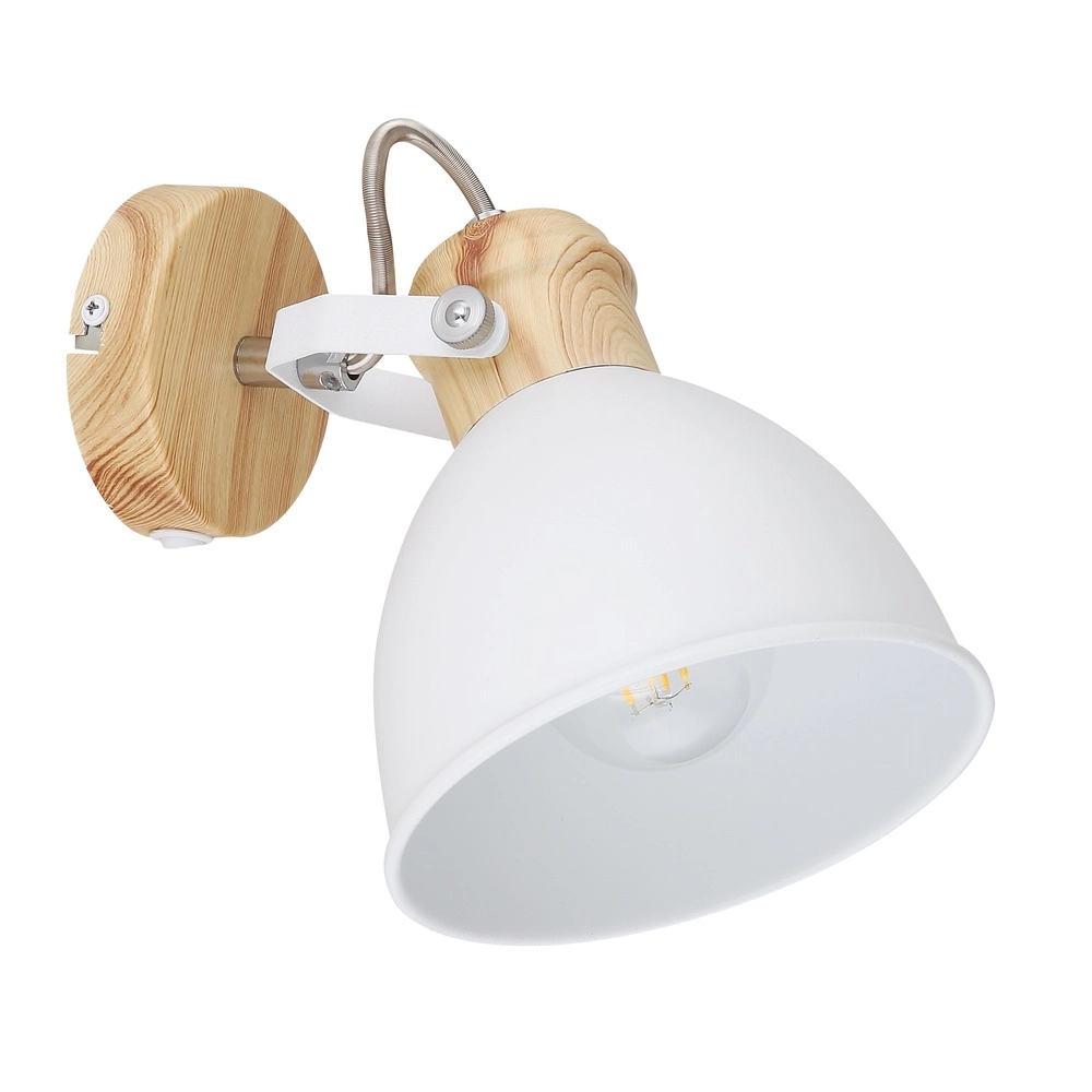 Scandinavisch wandlampje Wiho wit met hout Globo 9007371409174