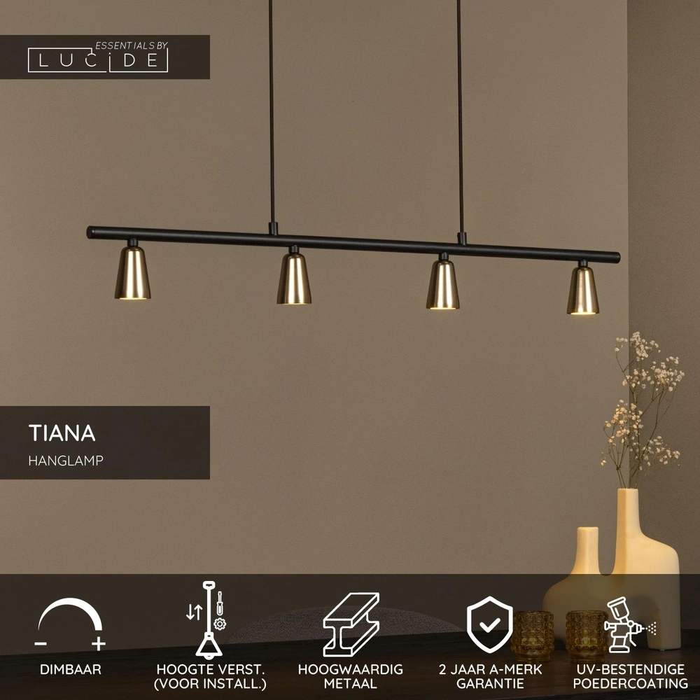 Design hanglamp Tiana champagne Lucide 5411212650429