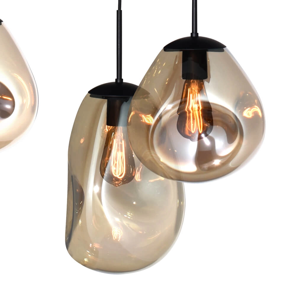 Hanglamp Lava 6x goud glas Masterlight 8718121286198