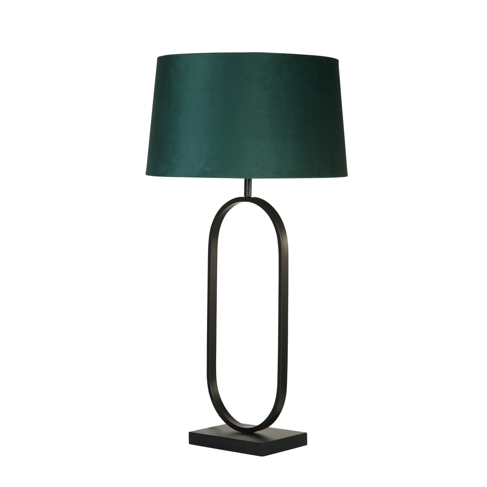 Tafellamp Modish zwart met emerald kap Tafellamp Modish zwart met emerald kap