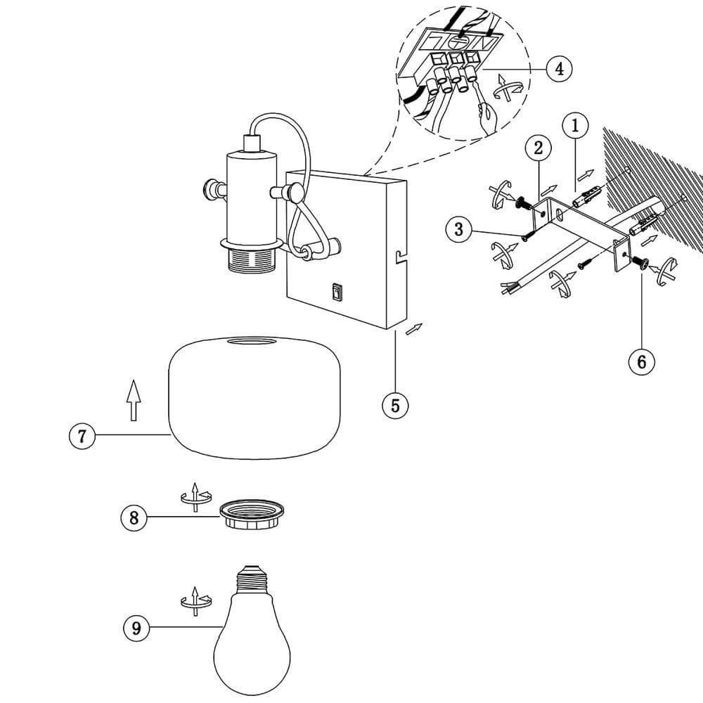 Wandlamp Glaslic amber glas Steinhauer 8712746174014