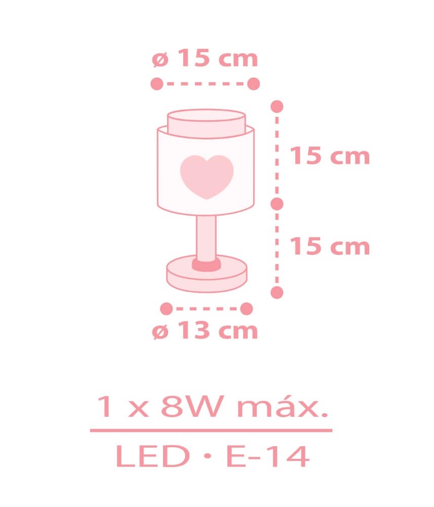 Kinderkamer tafellamp Baby Dreams roze Dalber 8420406001852
