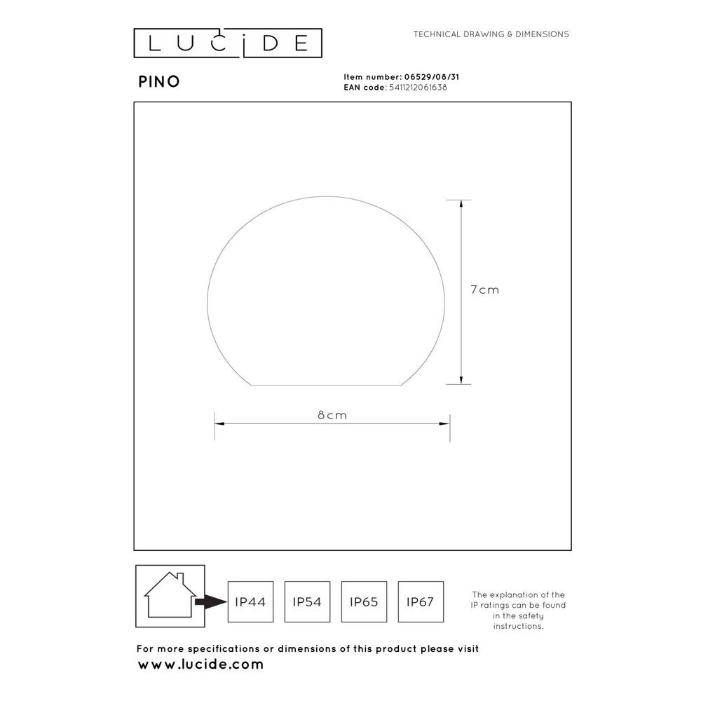 Oplaadbare tafellamp Pino S - wit Lucide 5411212061638
