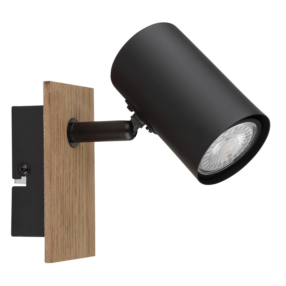 Wandlamp Linca zwart met hout Globo 9007371449941
