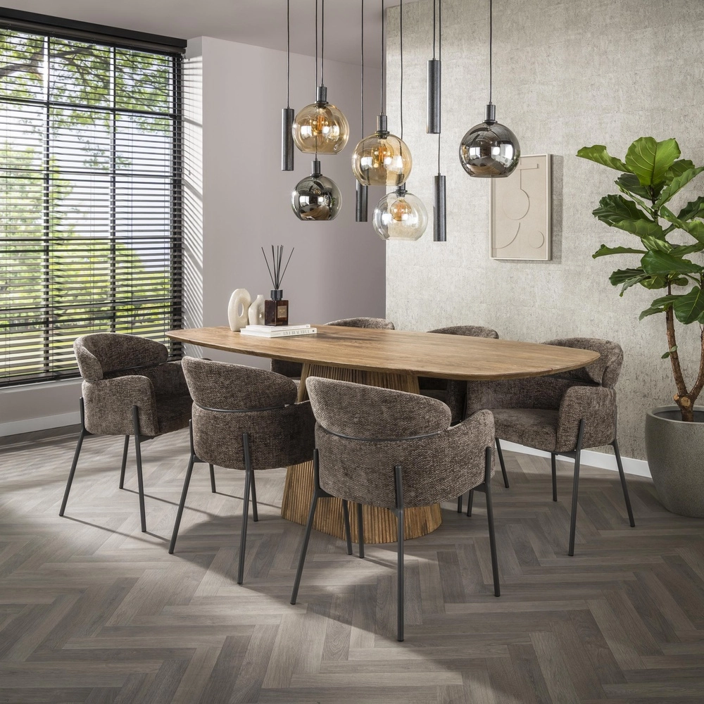 Hanglamp eettafel Sfera met gekleurde glazen bollen en pendels Lyora 8716803512405