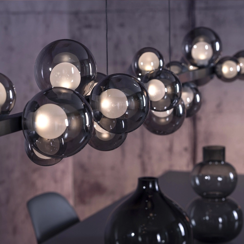 Eettafel hanglamp Pure E-Popup 18L - met smoke glas Paul Neuhaus 4012248396452