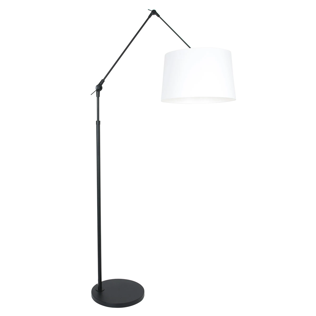 Verstelbare schemerlamp Prestige Chic 35cm zwart met effen wit Verstelbare schemerlamp Prestige Chic 35cm zwart met effen wit