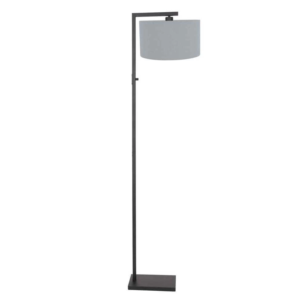 Vloerlamp Stang zwart met kap lichtblauw