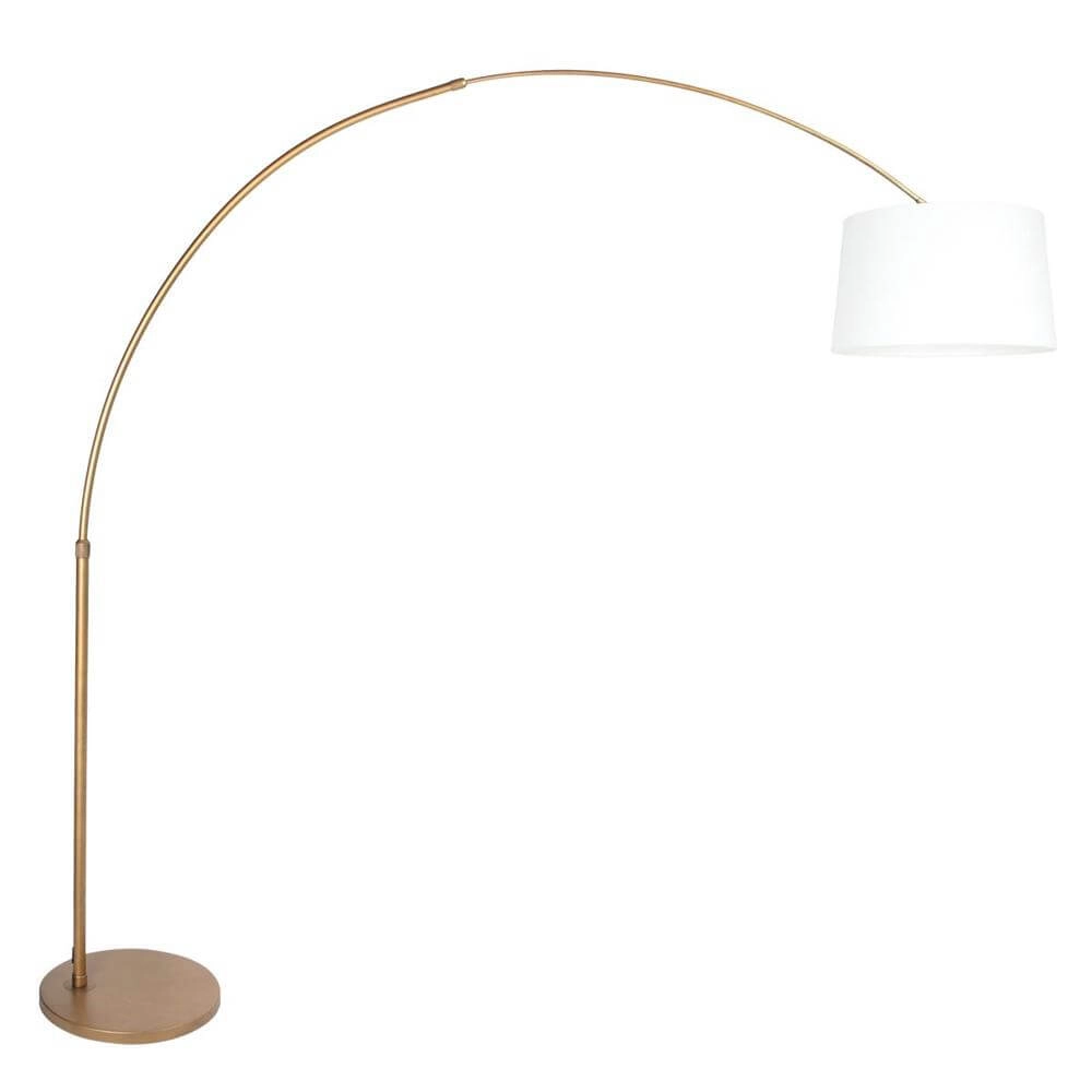 Booglamp Sparkled Light brons met witte kap Ø 42cm