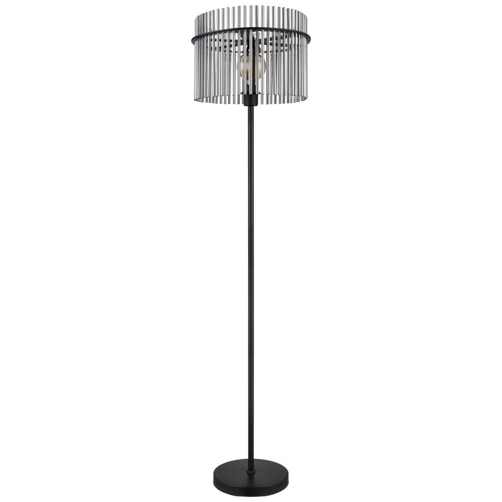 Zwarte vloerlamp Gorley met smoke glas Ø 38cm Globo 9007371451180